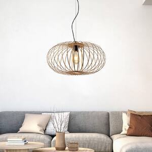 JUST LIGHT. GmbH Lampa wisząca Racoon z drewnianym kloszem