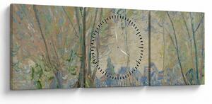 Obraz - Claude Monet, Woman Seated under the Willows, reprodukcje (z zegarem) (90x30 cm)