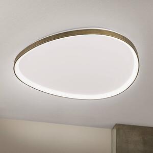 ORION Lampa sufitowa LED Charlie, Ø 80 cm, opalowa biel, kolor antyczny mosiądz