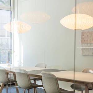 HAY Lampa wisząca designerska Nelson Saucer Bubble, możliwość ściemniania, biały / opal, salon / jadalnia, tworzywo sztuczne, design