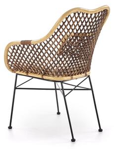 Krzesło rattanowe K336 z metalowymi nogami - naturalny