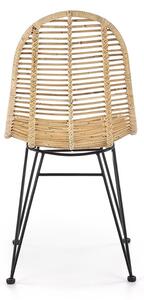 Krzesło ażurowe K337 rattanowe z metalowymi nogami - naturalny