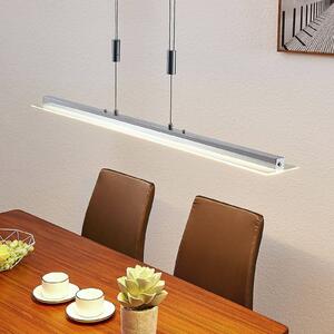 Lampa wisząca Sladja Lindby, możliwość ściemniania, chromowy / srebrny, salon / jadalnia, szkło, nowoczesny