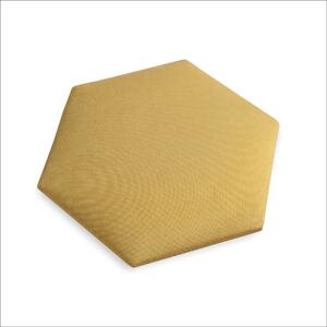 Panel ścienny tapicerowany 3D 35x45 Plaster miodu/Heksagon wezgłowie żółty