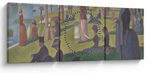 Obraz - Georges Seurat, A Sunday on La Grande Jatte, reprodukcje (z zegarem) (90x30 cm)