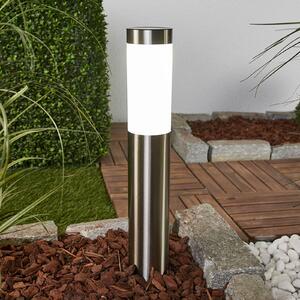 Lindby Lampa solarna LED Aleeza, 61 cm, stal nierdzewna, szpikulec Aleeza, aluminiowy / szary / cynkowy, stal szlachetna, nowoczesny