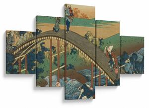 Obraz - Katsushika Hokusai, Ariwara no Narihirafrom the series One Hundred, Poems Explained by the Nurse (Hyakunin isshu uba ga etoki), reprodukcje (125x70 cm)