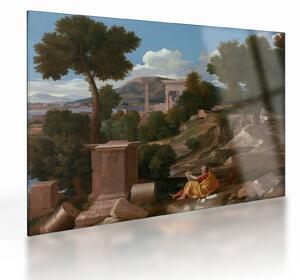 Obraz na szkle - Nicolas Poussin, Landscape with Saint John on Patmos, reprodukcje (70x50 cm)