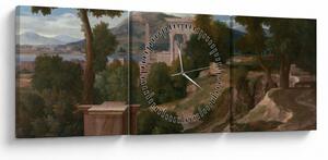 Obraz - Nicolas Poussin, Landscape with Saint John on Patmos, reprodukcje (z zegarem) (90x30 cm)