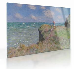 Obraz na szkle - Claude Monet, Cliff Walk at Pourville, reprodukcje (70x50 cm)