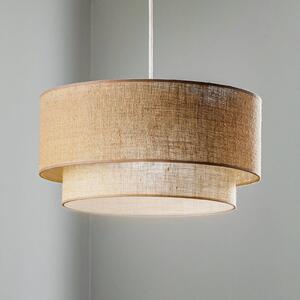 Lampa wisząca Boho jute Duolla, możliwość ściemniania, brązowy / rdzawy, salon / jadalnia, tkanina / materiał / jedwab, dworkowy / rustykalny