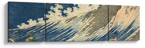 Obraz - Katsushika Hokusai, Fishing Boats at Choshi in Shimosa (Soshu Choshi) , reprodukcje (170x50 cm)