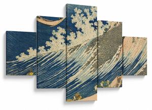 Obraz - Katsushika Hokusai, Fishing Boats at Choshi in Shimosa (Soshu Choshi) , reprodukcje (125x70 cm)