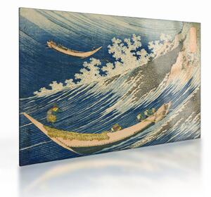 Obraz na szkle - Katsushika Hokusai, Fishing Boats at Choshi in Shimosa (Soshu Choshi) , reprodukcje (70x50 cm)