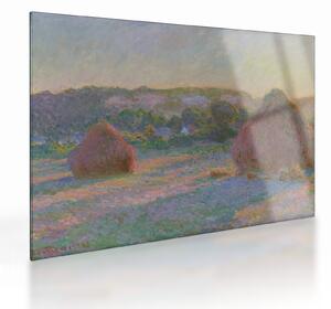 Obraz na szkle - Claude Monet, Stacks of Wheat (End of Summer) , reprodukcje (70x50 cm)
