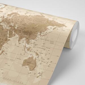 Tapeta piękna mapa świata w stylu vintage