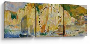 Obraz - Auguste Renoir, Sea and Cliffs, reprodukcje (z zegarem) (90x30 cm)