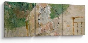 Obraz - Berthe Morisot, Young Woman Knitting, reprodukcje (z zegarem) (90x30 cm)