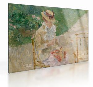 Obraz na szkle - Berthe Morisot, Young Woman Knitting, reprodukcje (70x50 cm)