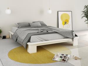 Piękne łóżko futon w rustykalnym stylu z litego drewna 140x200 cm