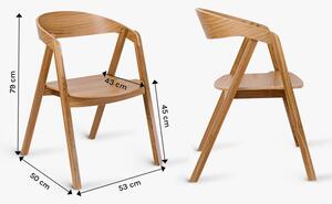 Krzesło dębowe z możliwością sztaplowania - cało drewniana Guru
