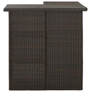 Narożny stolik barowy, brązowy, 100x50x105 cm, rattan pe