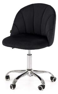 EMWOmeble Krzesło obrotowe OF-500 czarny welur, noga chromowana