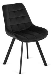 Czarne welurowe krzesło do stołu - Ivos