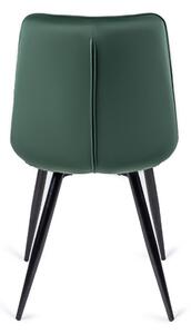 Zielone pikowane welurowe krzesło - Vano