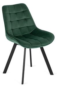 Zielone eleganckie welurowe krzesło - Ivos