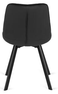 Czarne welurowe krzesło do stołu - Ivos