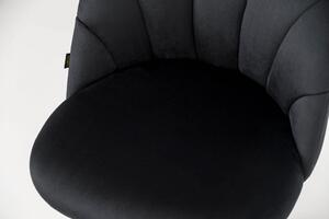MebleMWM Krzesło obrotowe OF-500 | czarny welur | srebrna noga