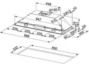 Okap FRANKE Box FBI 931H XS 305.0545.462 Srebrny 390m3/h 70dB klasa B WÅÄ cznik i wyÅÄ cznik oÅwietlenia
