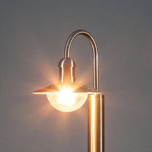 Lindby Słupek oświetleniowy Damion, 140 cm, stal nierdzewna, E27, IP44 DAMION Lindby, możliwość ściemniania, aluminiowy / szary / cynkowy, stal szlachetna, nowoczesny