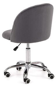 MebleMWM Krzesło obrotowe OF-500 | szary-popiel welur | srebrna noga