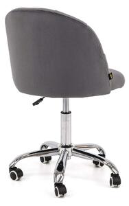 MebleMWM Krzesło obrotowe OF-500 | szary-popiel welur | srebrna noga