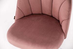 EMWOmeble Krzesło obrotowe OF-500 różowy welur, noga chromowana