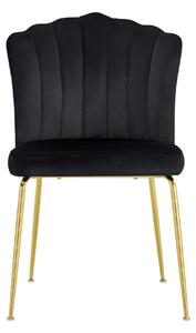 EMWOmeble Krzesło Glamour czarne C-951 / welur, złote nogi