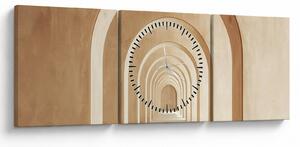 Obraz - Beżowe przejście (z zegarem) (90x30 cm)