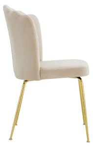EMWOmeble Krzesło Glamour beżowe #5 C-951 / welur, złote nogi