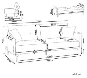 Sofa 3-osobowa szara z poduszkami do salonu nowoczesna Lucian Beliani