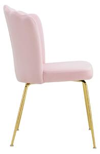 EMWOmeble Krzesło Glamour różowe #67 C-951 / welur, złote nogi