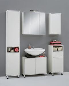 FMD Szafka łazienkowa z lustrem, 70x19x67,6 cm, biała