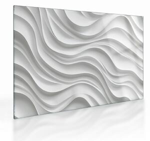 Obraz na szkle - 3D białe fale (70x50 cm)