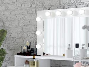 MebleMWM Toaletka kosmetyczna z lustrem i szufladami DIVA / 2497KB49 / biały
