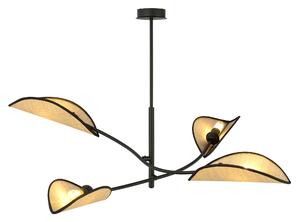 LOTUS 4 BLACK/RATTAN 1108/4 lampa sufitowa żyrandol oryginalny Design abażury