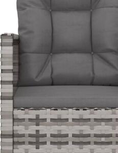 Ławka ogrodowa z poduszkami, szara, 105 cm, polirattan
