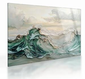 Obraz na szkle - 3D abstrakcja morza (70x50 cm)