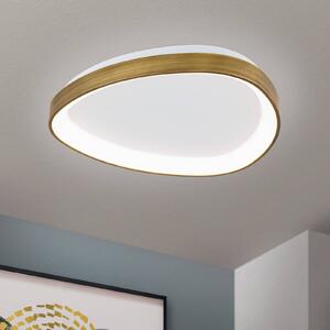 ORION Lampa sufitowa LED Charlie, Ø 45 cm, opalowa biel, kolor antyczny mosiądz