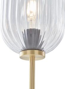Lampa podłogowa Art Deco mosiądz z przezroczystym szkłem 2-punktowe - Rid Oswietlenie wewnetrzne
